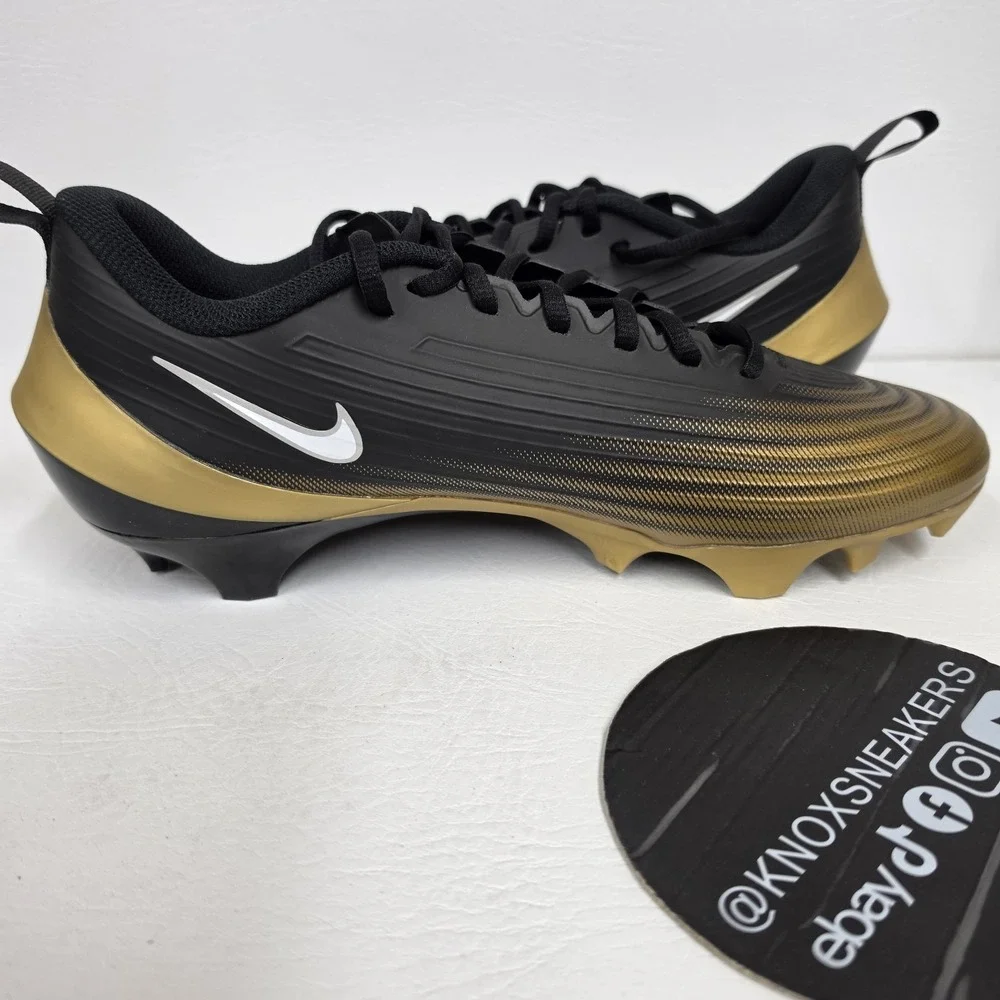 Nike Air Vapor Speed 3 Football Cleats Black Gold FB3303-003 Men's Size 10.5